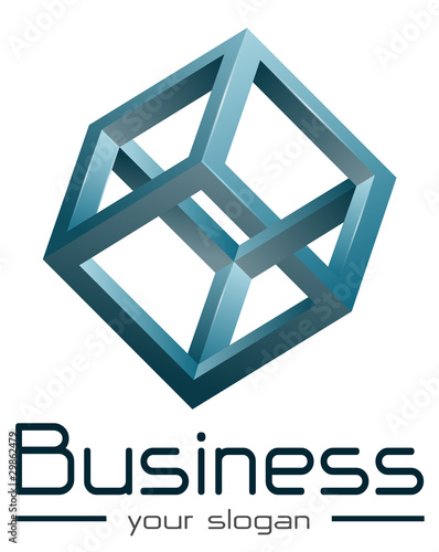 Logo design, 3D impossible cube.