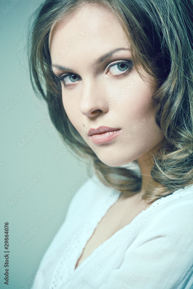 Closeup portrait of a sexy young woman with natural makeup Closeup portrait of a sexy young woman with natural makeup