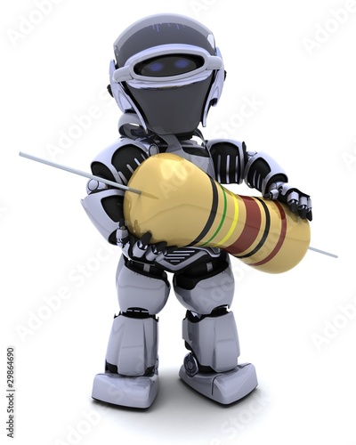 Εκτύπωση καμβά Robot with a resistor