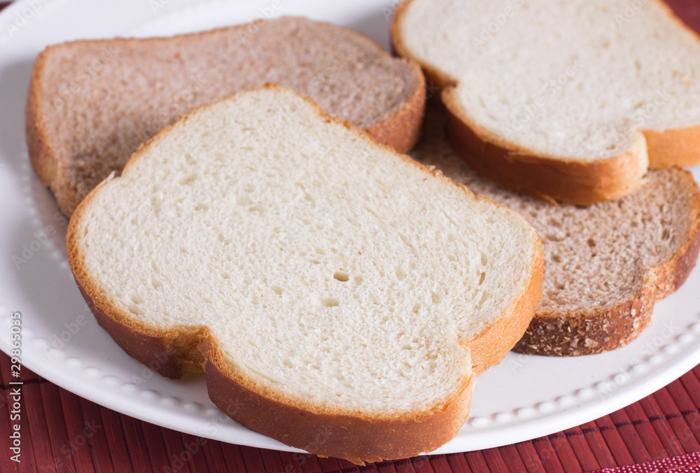 Slices of Bread on White Plate