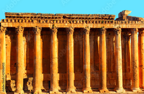 Jupiter's temple over blue sky, Baalbek, Lebanon photo