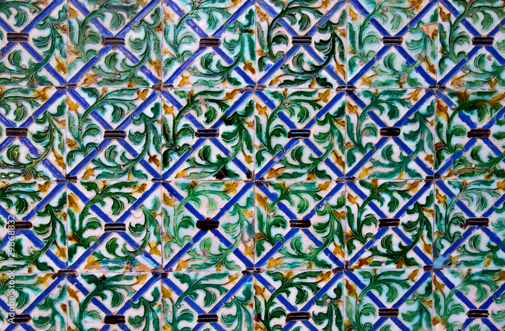 Azulejos tiling detail of Casa de Pilatos Azulejos tiling detail of Casa de Pilatos