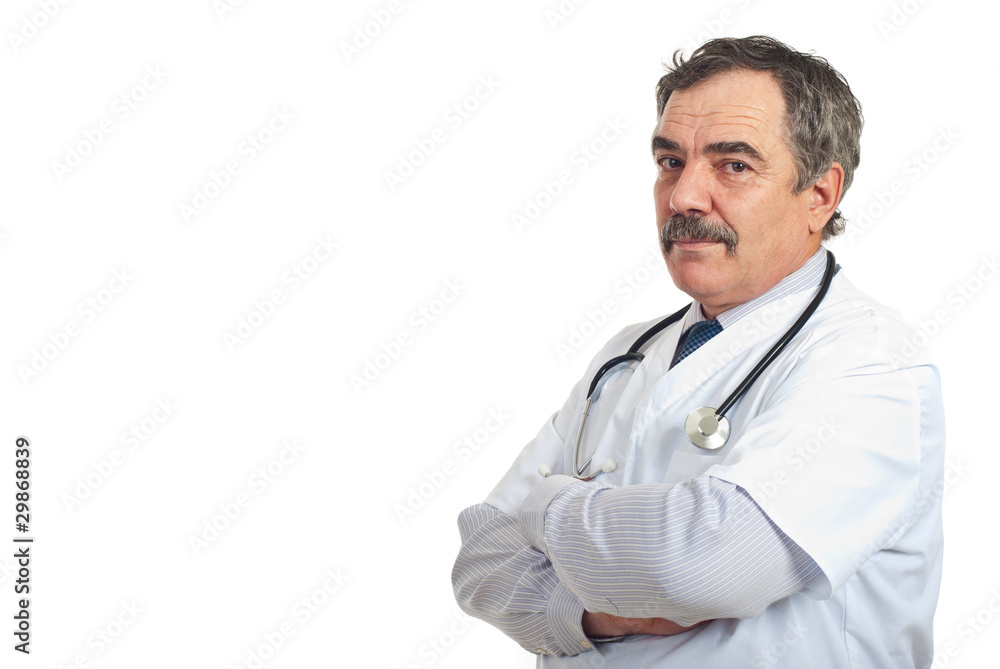 Mature doctor man with copy space Mature doctor man with copy space