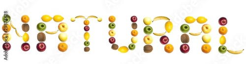 Natural word made of fruits