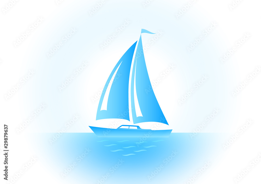 Blue sailboat