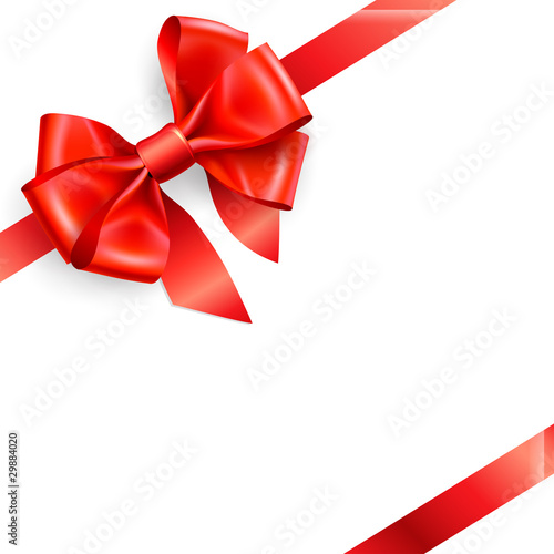 red bow isolated on white