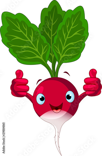 Radish Character  giving thumbs up