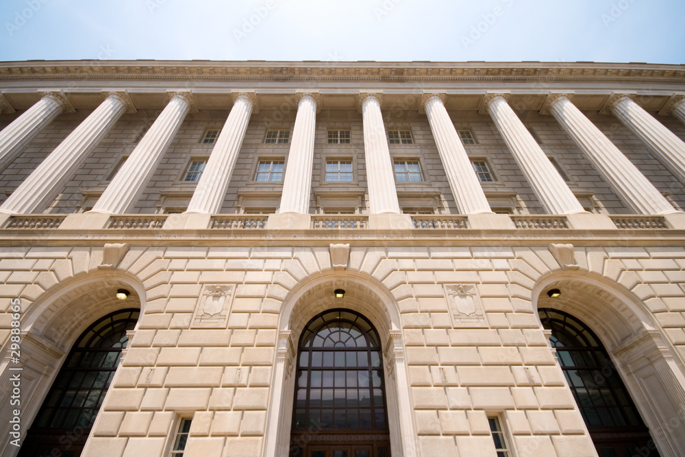 Imposing Facade of IRS Building Washington DC, USA