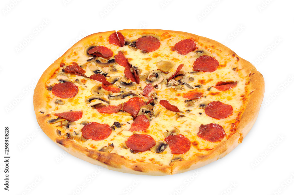 A pizza with pepperoni A pizza with pepperoni