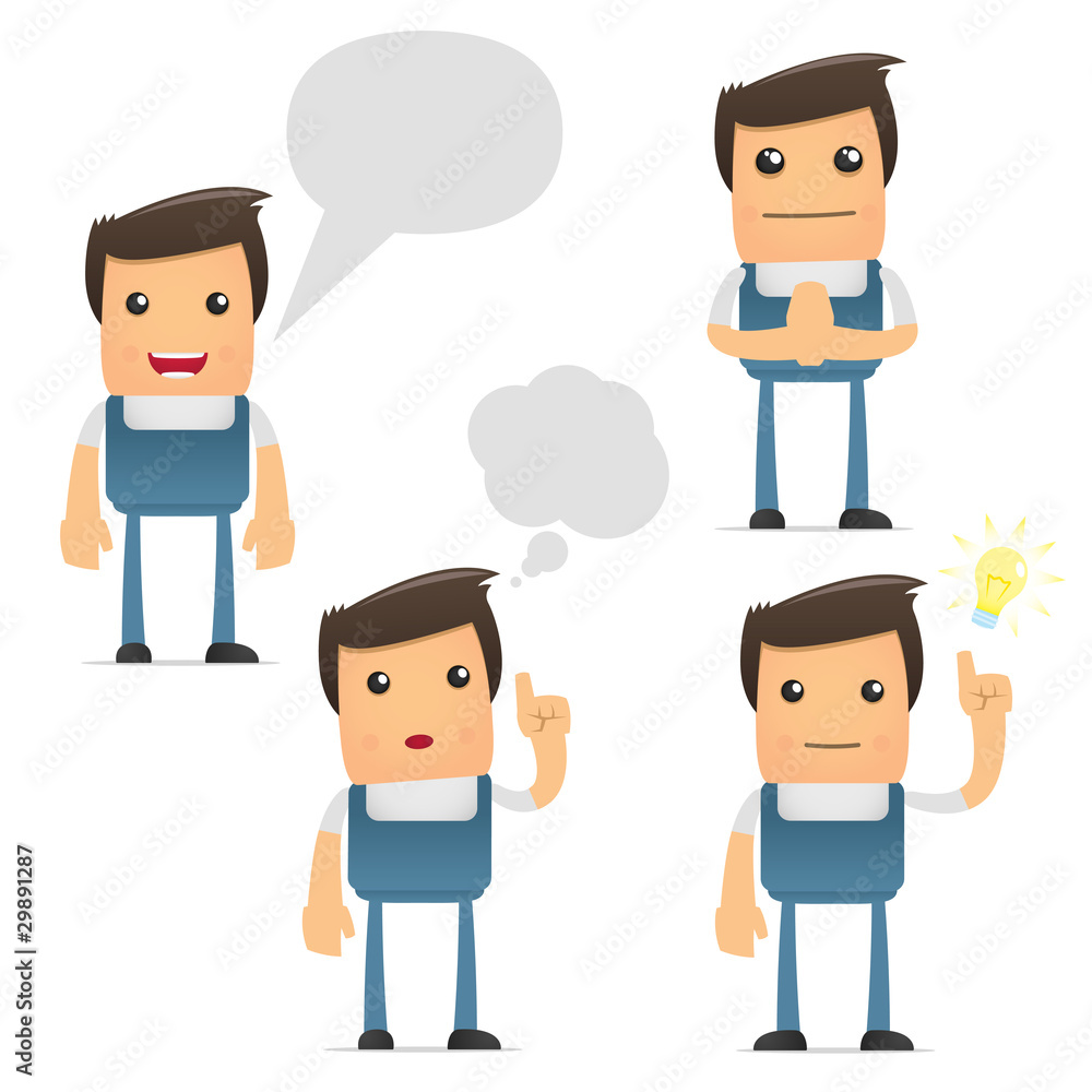 set of funny cartoon manager set of funny cartoon manager
