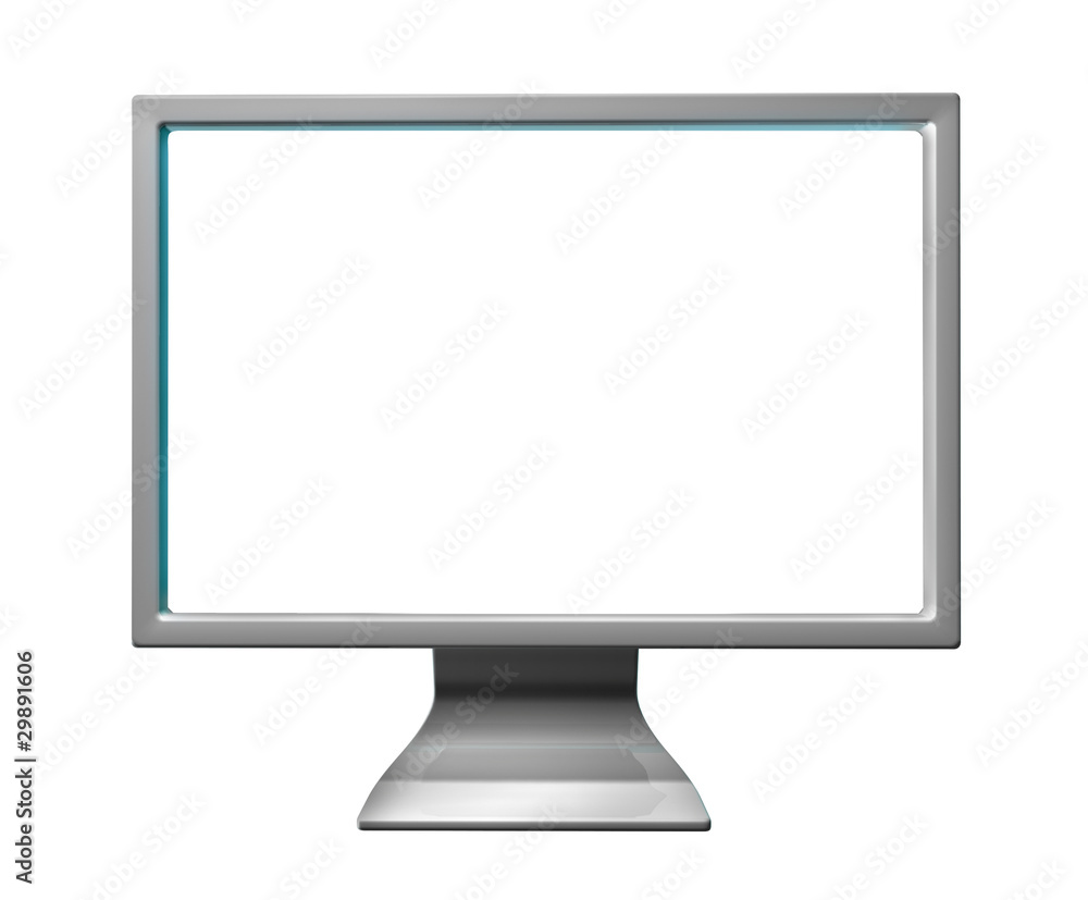 LCD computer monitor white screen (clipping path included) LCD computer monitor white screen (clipping path included)