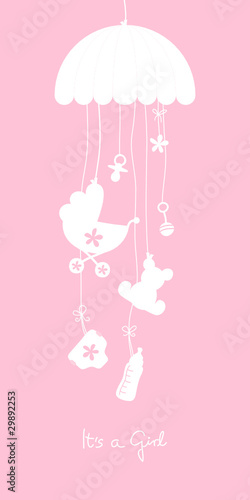 Baby Mobile Symbols Girl Pink