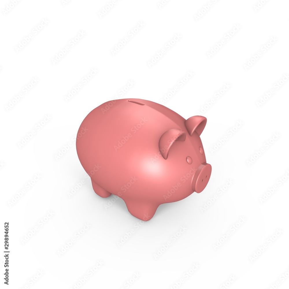A pink piggy bank - a 3d image A pink piggy bank - a 3d image