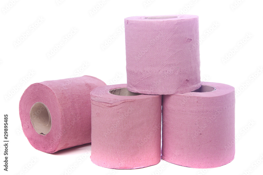 Pink toilet paper Stock Photo