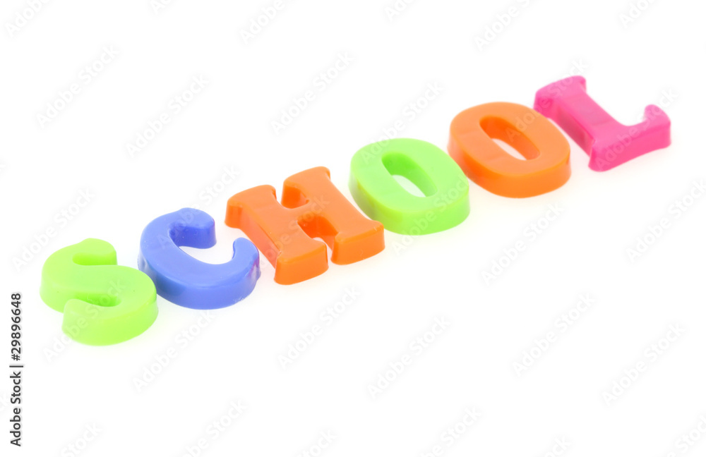 Word school from toy colourful letters Word school from toy colourful letters