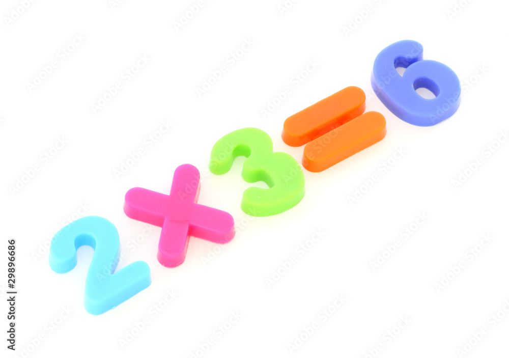 Numbers from toy colourful digits Numbers from toy colourful digits