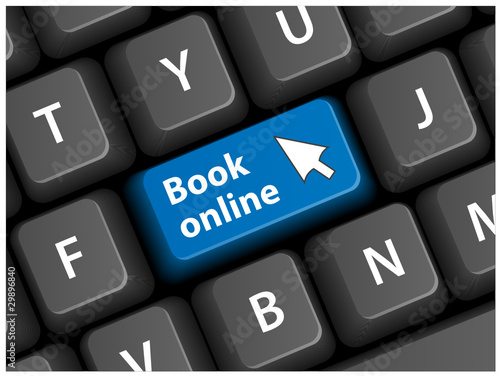 BOOK ONLINE Key on Keyboard (e-booking order now cursor button)