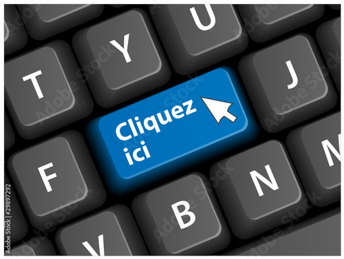 Touche "CLIQUEZ ICI" (connexion cliquer curseur bouton web ok)