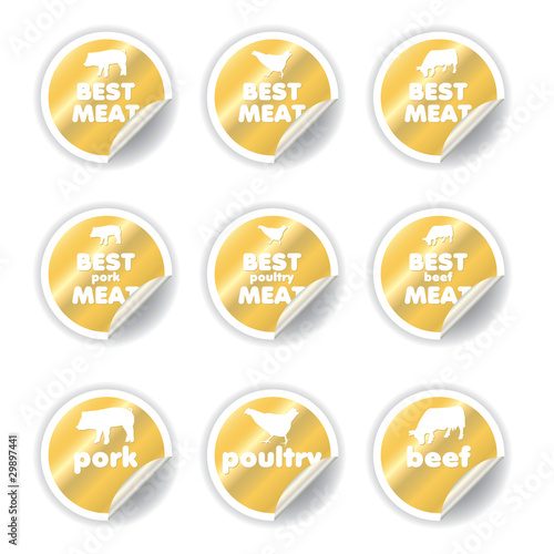 stickers set - pork, poultry, beef