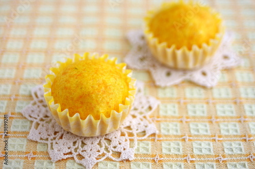 カボチャとオレンジの蒸しパン