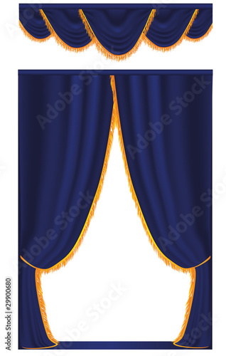 Vector blue curtain