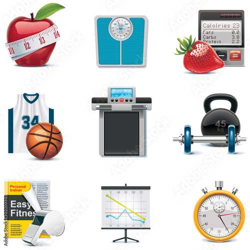 Vector fitness icon set