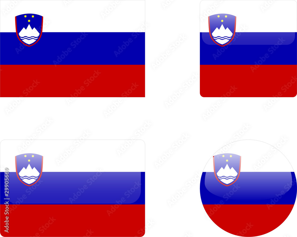 slovenia flag & buttons collection - vector slovenia flag & buttons collection - vector