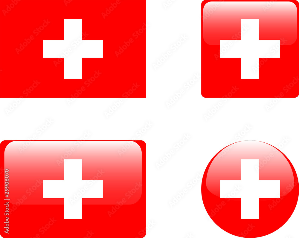 switzerland flag & buttons collection - vector switzerland flag & buttons collection - vector