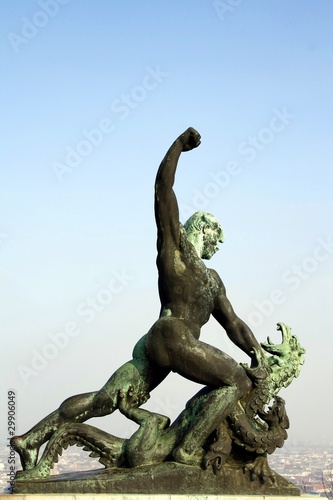 bronze statue on Gellert hill Budapest