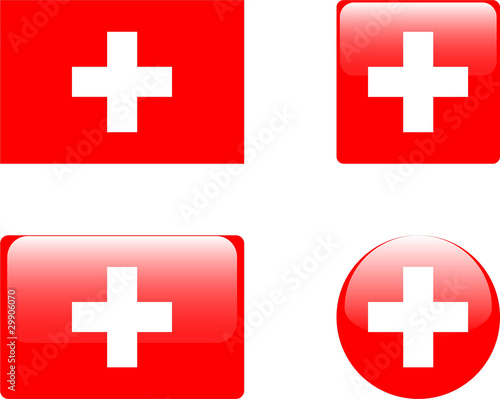 switzerland flag & buttons collection - vector