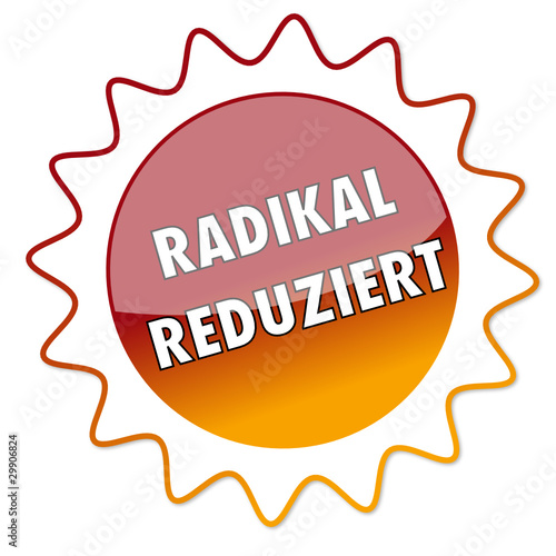 Button Radikal Reduziert orange