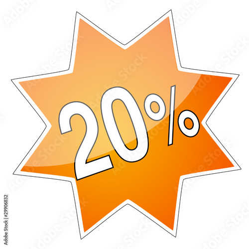 Stern 20% orange weiss