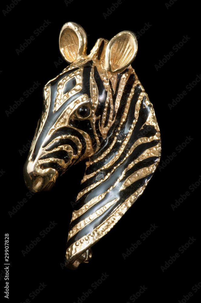 striking vintage zebra brooch