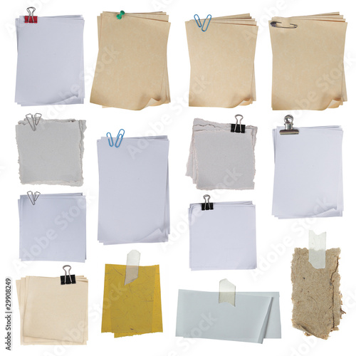 paper on white background. each one shot separately