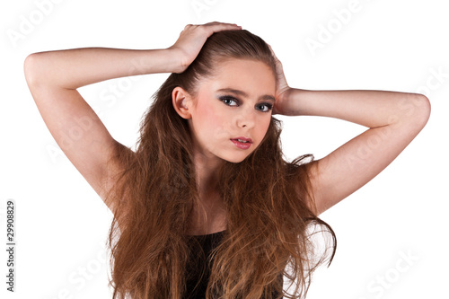 young teenage model in studio