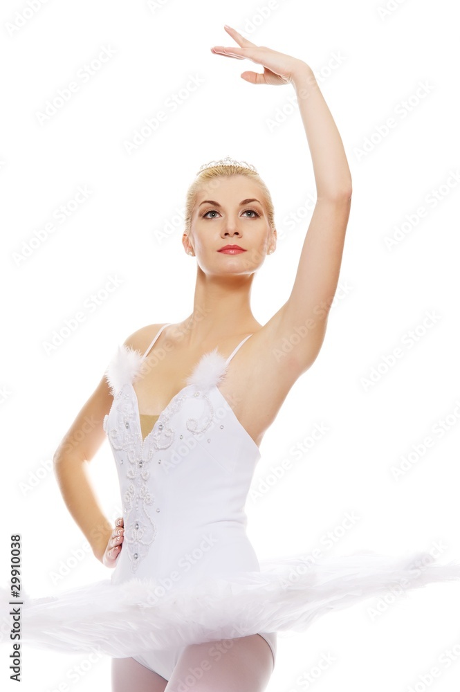 Beautiful ballet dancer isolated on white background Beautiful ballet dancer isolated on white background