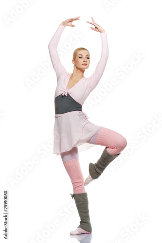 Beautiful ballet dancer isolated on white background