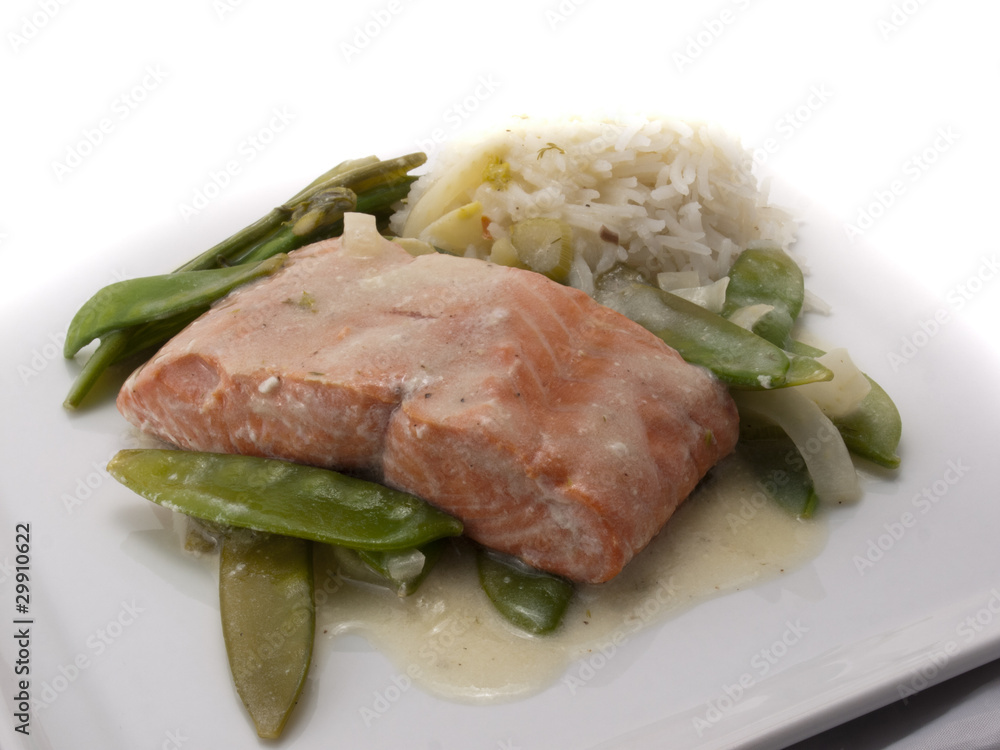 Lachsschnitte mit Sosse Lachsschnitte mit Sosse