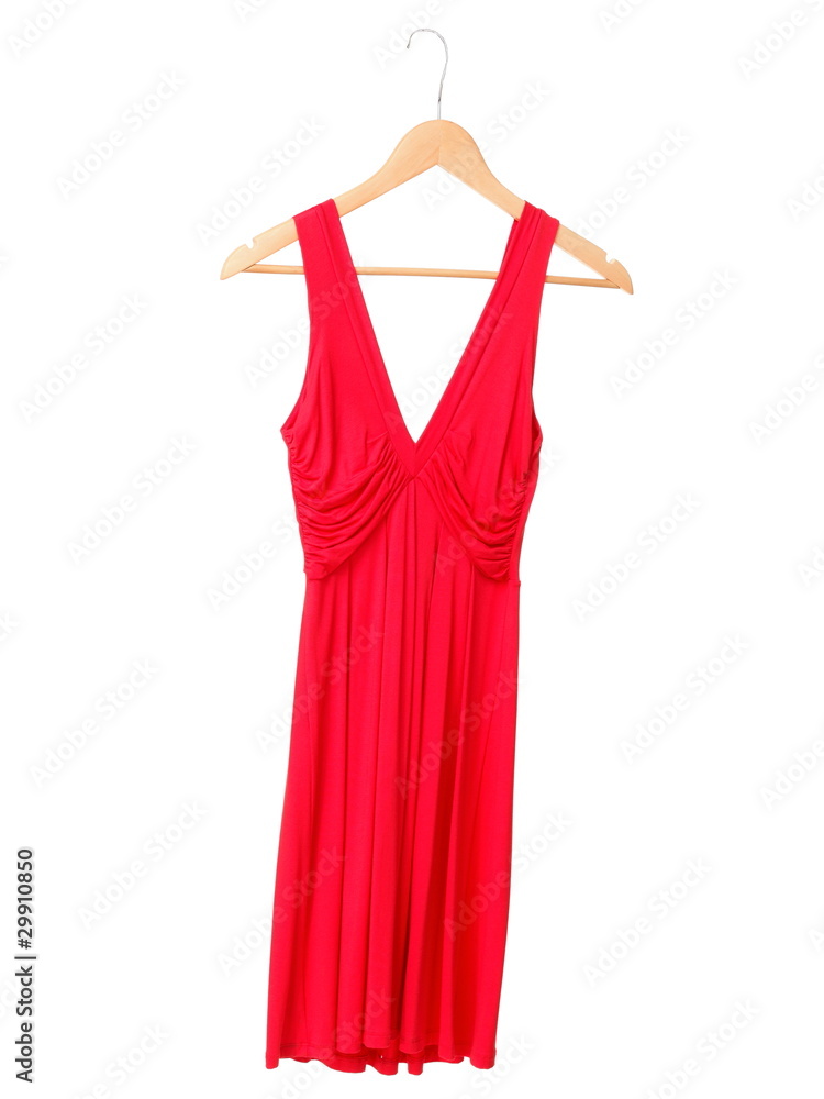 Red dress isolated on white