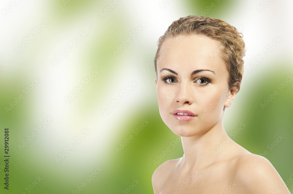 Beauty and freshness of the young female face Beauty and freshness of the young female face