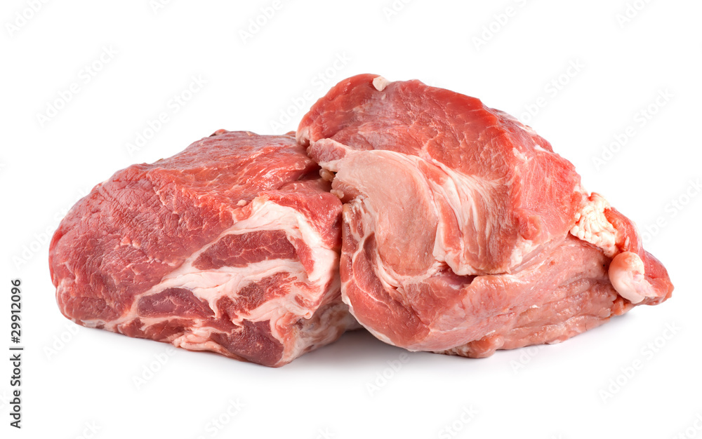 Raw pork tenderloin isolated