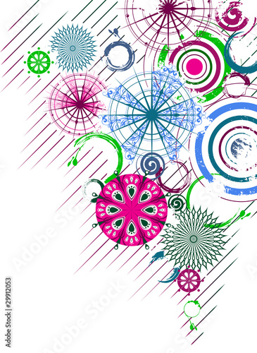 Vector multicolor circles abstract background