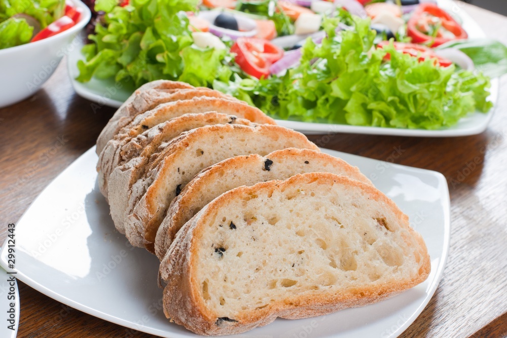bread and salad