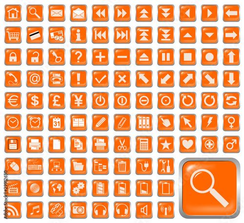 101 Symbole, orange, Icons, Buttons