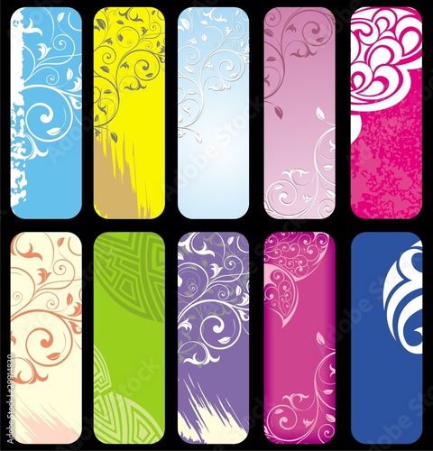 Set of floral banners
