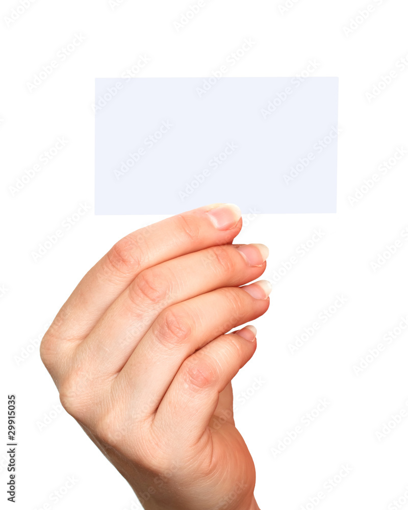 Fototapeta premium blank business card in hand