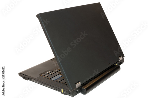 Isolated black laptop