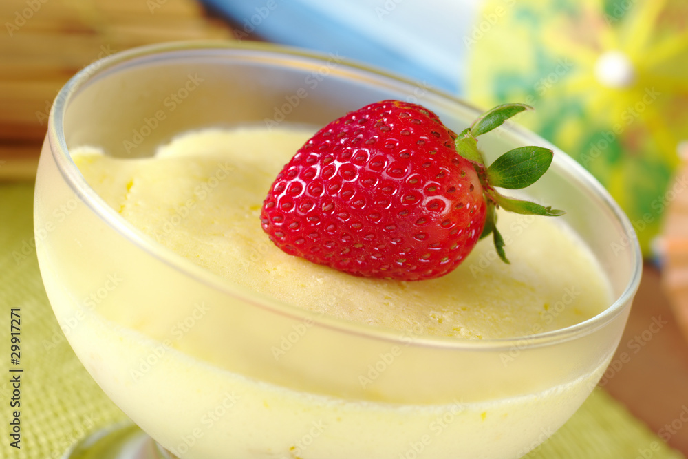 Fresh strawberry on cream cheese dessert Fresh strawberry on cream cheese dessert