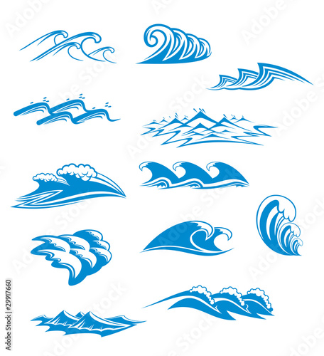 Set of wave symbols