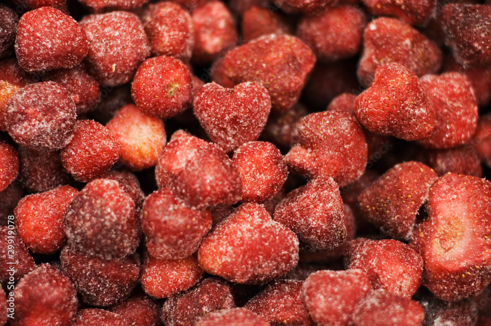 Abstract background from the appetizing frozen strawberry Abstract background from the appetizing frozen strawberry
